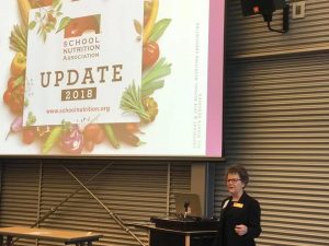 Kaye Wetli with the Riverview School District in Washington represented the School Nutrition Association and presented the SNA Update.