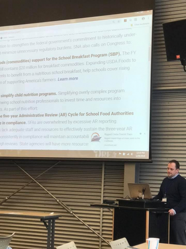AKSNA board member, Trevor Bridgewater, presenting on the SNA Position Paper at the AKSNA annual business meeting.